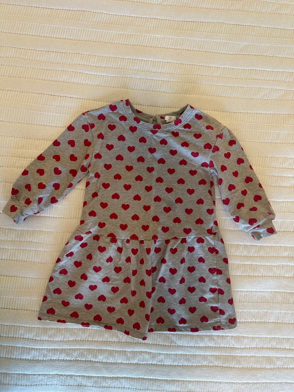 Baby Gap 3T Heart Sweatshirt Dress